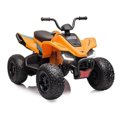 Imagen de FEBER Quad McLaren MCL 35 Liveries JL212, vehículo Infantil a batería de 12V con Luces LED, Modelo Original, Velocidad 3 6 km/h, Estable y Seguro, niños niñas +3 años, Famosa (FEN11000)