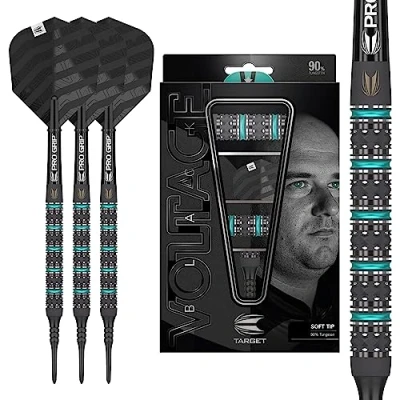 Imagen de Target Darts Rob Cross Black Edition Juego de Dardos Punta Suave tungsteno 90%, Unisex, Negro, 18 g