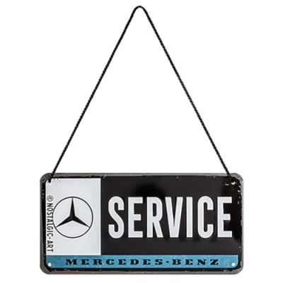 Imagen de Nostalgic Art, Cartel colgante retro, Mercedes Benz Service Regalo para los fans de accesorios coches, metálico, Diseño vintage, 10 x 20 cm