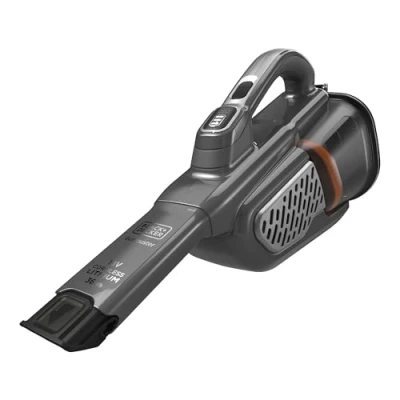 Imagen de Black+Decker Aspirador de Mano 18V, batería Litio 2Ah, Boquilla Extensible, 2 Niveles succión, deposito 700 ml, autonomía 25 min, BHHV520BT QW