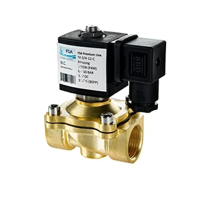 Imagen de FSA Válvula Magnética de Latón 3/4&quot; 12V DC 0 10 bar Viton cerrada sin corriente