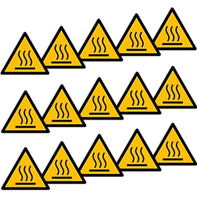 Imagen de Becral Pegatina Superficie caliente/Señal Triángulo W017 homologado, ASR A1.3, DIN EN ISO 7010 poliéster Amarillo negro (40mm 15 unidades)