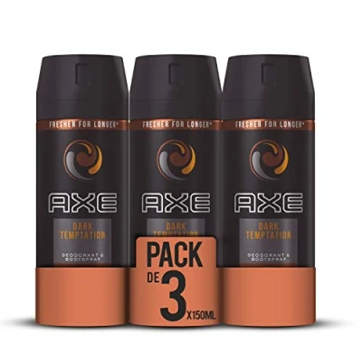 Imagen de AXE Desodorante Bodyspray Dark Temptation Pack de 3 x 150 ml (Total: 450 ml)