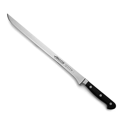 Imagen de Arcos Opera Cuchillo Jamonero Acero Inoxidable Forjado Nitrum 300 mm Mango Pom Color Negro