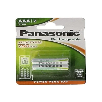 Imagen de Panasonic Stay Charged Pack de Pilas Recargables (750 mAh, 1.2 V, 2 Unidades), Blanco