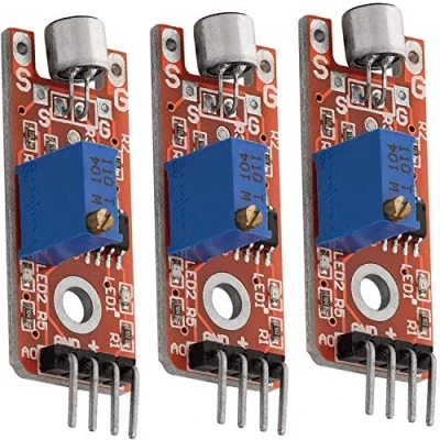 Imagen de AZDelivery 3 x KY 038 Micrófono Detección de Sonido Alta Sensibilidad Módulo Pequeño Compatible con Arduino E Book Incluido!