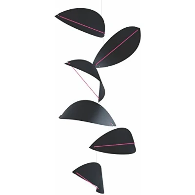 Imagen de Flensted Mobiles 150s Kites, Black Mobile, Negro/Rosa, 80 x 38 cm