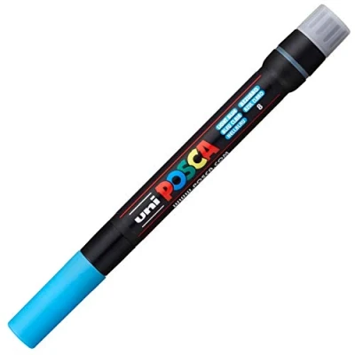 Imagen de Uni Ball 181643 Marcador POSCA con punta de pincel, azul claro