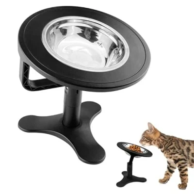 Imagen de MeoZynxadril Comedero Gato, Perro Inclinado de 15, Elevado, Comederos Gatos Antideslizante, Cuenco para Mascotas, Perro, Cachorro, Mascota