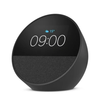 Imagen de Reloj despertador inteligente Amazon Echo Spot (modelo 2024), Sonido de calidad y Alexa, Negro