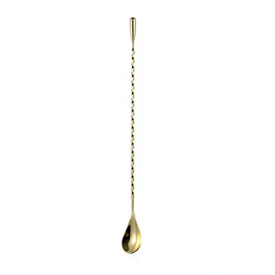 Imagen de Cucharas de mango largo en espiral acero inoxidable para barman mezclar, cuchara coctelera (1 paquete, 40 cm, dorado)