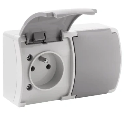 Imagen de ORNO OE 7106/GR Enchufe Superficie 2x2P+Z IP44 (Tipo Frances)
