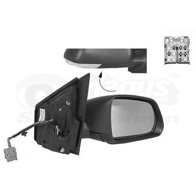 Imagen de espejo retrovisor Van Wezel 5828808 derecha negro completo, convexo, para ajuste elect. espejo, calefactable VOLKSWAGEN: Polo IV Hatchback