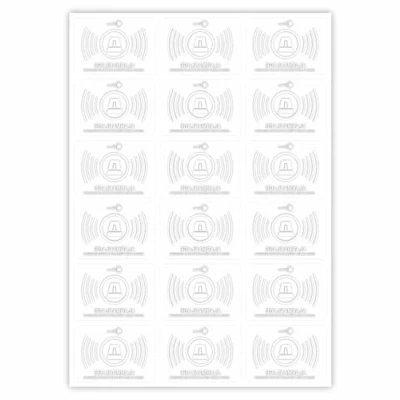 Imagen de iSecur Juego de 18 pegatinas para sistema alarma, 5 x 3,5 cm, adhesivo interior, transparente, resistente a los rayos UV, aviso, hin_365