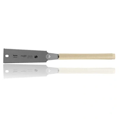 Imagen de Augusta sierra japonesa Heckenrose Ryoba tradicional con mango de fresno estable corte diamante en tres lados dentado especial para cortes finos madera, 250 mm