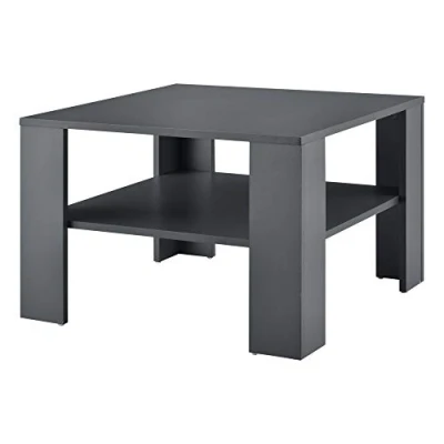 Imagen de [en.casa] Mesa de Centro con Estante Inferior 60 x 40 cm té Auxiliar Salón Gris Oscuro