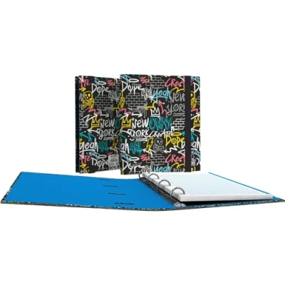 Imagen de Grafoplás Carpeta A5 con Anillas Troqueladas Carpebook Wall Bits&amp;Bobs Recambio 90 Hojas Cuadricula 5x5 Borde Color Lomo Curvo Ergonómico 4 Redondas 25mm Papeleria Bonita