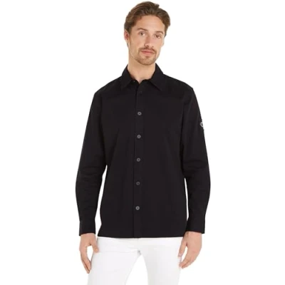 Imagen de Calvin Klein Jeans Camisa Hombre Badge Shirt informal, Negro, M