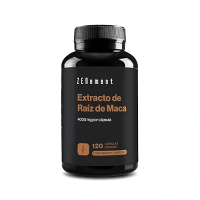Imagen de Maca Peruana Extracto de Raíz 4000 mg, Altamente Concentrado, 120 Cápsulas Veganas Incrementa los niveles Energía, la Vitalidad, el Rendimiento Atlético y Equilibrio Hormonal Zenement