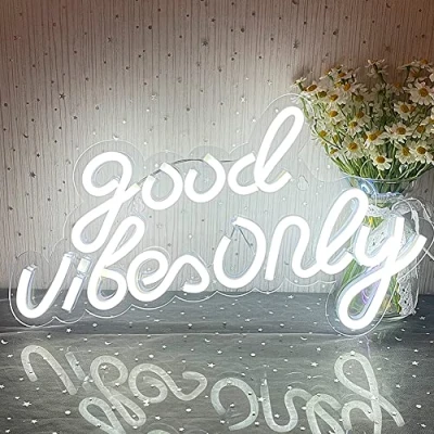 Imagen de Letrero neón good luz de vibes letras alimentado por USB fiesta en la habitación sala juegos navidad bar decoración regalo only