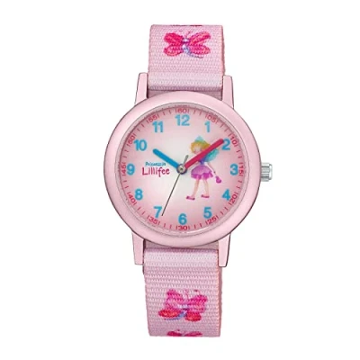Imagen de PrinzessinLillifee Reloj de pulsera para niñas, analógico, cuarzo, con correa textil, resistente al agua hasta 3 bares, se entrega en caja regalo.