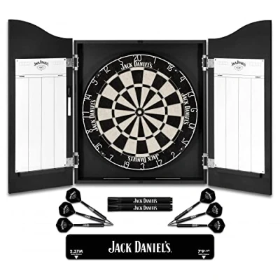 Imagen de Dardos impresos con licencia oficial de la Jack Daniel&#039;s en color negro, incluye diana Logotipo JD (CAB512)