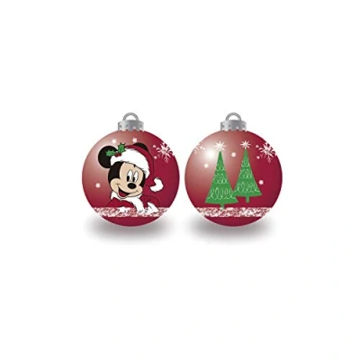 Imagen de ARDITEX WD13423 Pack de 6 Bolas árbol Navidad diámetro 6cm. Disney Mickey, Poliéster