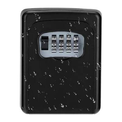 Imagen de ZHEGE Caja Fuerte Llaves Montaje en Pared, con Codigo de 4 Digitos Exterior, Seguridad para Bloque Pisos, Oficina, Hogar, Garage, Almacén, Airbnb (Negro)