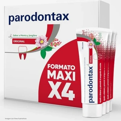 Imagen de Parodontax Original Pasta de Dientes Ayuda a Detener y Prevenir el Sangrado Encías, Sabor Menta Jengibre, Pack 4x75 ml