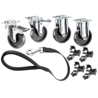 Imagen de Ferplast ruedas para transportín Perros Medianos y Grande CLIPPER, Juego de 2 pivotantes con freno fijas rígido perro, incluye asa correa