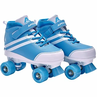Imagen de Apollo Patines de 4 Ruedas Botas Blandas Disco Roller Niña y Niño Tamaño Ajustable Cómodos Mujer Moda para Niños Adultos Números 31 59