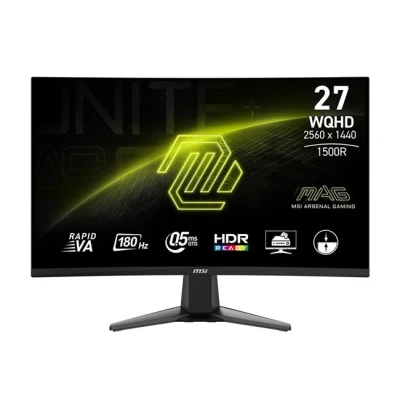 Imagen de Monitor gaming MSI MAG 27CQ6F, Curvo, 27&quot;, WQHD, 0.5 ms, 180 Hz, HDR Ready, Panel Rapid VA, Negro