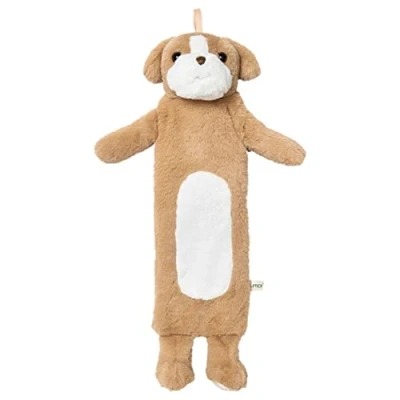 Imagen de Bolsa de agua caliente para niños, manguera 0,9 litros, con bonita funda piel sintética suave, botella goma natural, cojín térmico, varios modelos nuevo modelo (Perro)