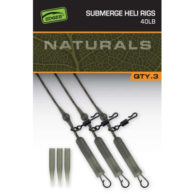 Imagen de Fox Naturals Submerged Heli Rig Líder (3 piezas) 40lb Bajo de línea carpfishing