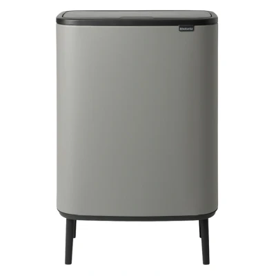 Imagen de Brabantia Bo Hi Touch mecanismo de apertura con un toque Cubo basura patas 60L, color acero mate antihuellas