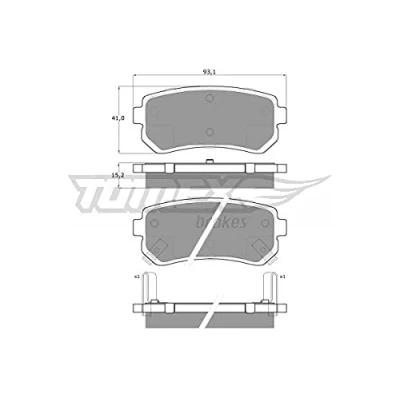 Imagen de TOMEX brakes TX 15 66 Juego de pastillas freno Eje trasero con avisador acústico desgaste KIA: Sportage II, cee‘d I Hatchback, Familiar