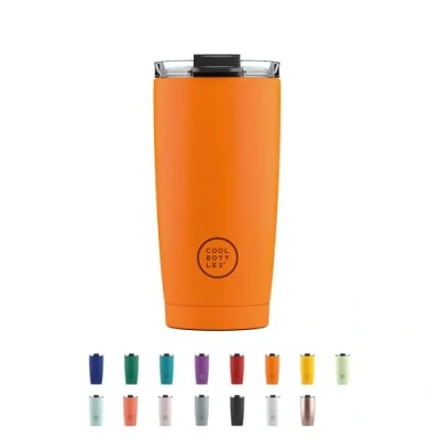 Imagen de Cool Bottles Termo Café Bebidas Calientes 5 Horas y Frías 10 550 ml Vaso Térmico de Acero Inoxidable Libre BPA Tapa Hermética Diseño Antimanchas Vivid Orange