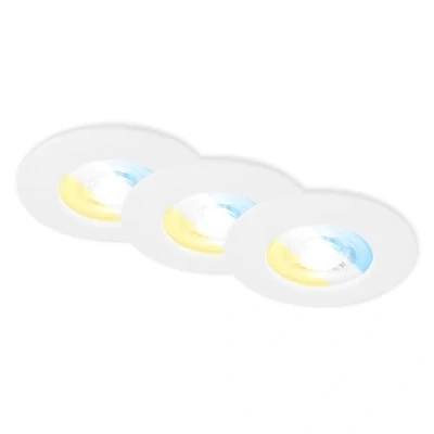 Imagen de BRILONER Juego de 3 focos empotrables LED 230V, foco baño IP44, techo, LED, color luz regulable, níquel mate