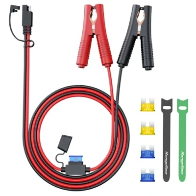 Imagen de ange Tour cable de extensión solar, clip cocodrilo a conector SAE, adaptador SAE 14 AWG 12 V desconexión