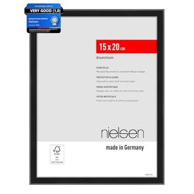 Imagen de nielsen Portarretrato de aluminio, marco Atlanta, 15x20 cm, Negro mate