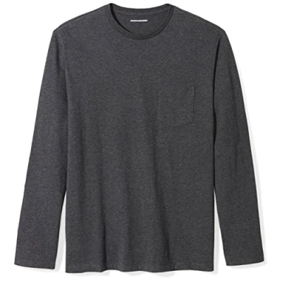 Imagen de Amazon Essentials Camiseta de Manga Larga Ajuste Normal Hombre, Carbón Mezcla, S