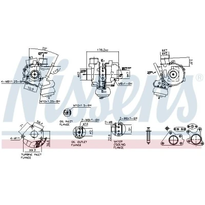 Imagen de NISSENS 93550 Turbocompresor de gases escape rerigerado por agua neumático MAZDA: 3 Hatchback, Berlina, 6 Wagon