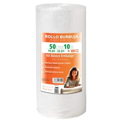 Imagen de Rollo Burbujas Embalaje, Papel de para Embalar, Plástico Mudanzas, Embalajes y Cajas. Medida 50 cm x 10 m longitud Ofituria