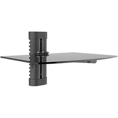 Imagen de deleyCON Multimedia Estante de Pared Cristal para DVD Reproductor BLU Ray Receptor Hi Fi Consolas Juego Soporte