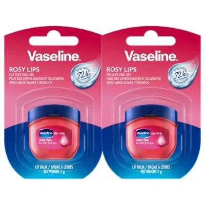 Imagen de Vaseline Lip Therapy Rosy Bálsamo labial protector para una hidratación óptima Pack doble de color rosa (2 unidades)
