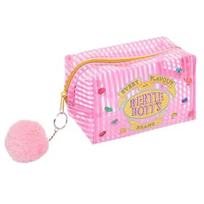 Imagen de Harry Potter Bolsa de cosméticos transparente Bertie Botas maquillaje frijoles aseo viaje Bolsas tocador escuela Estuche lápiz, Pink, Talla única,