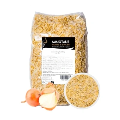 Imagen de Minotaur Spices Cebollas finamente picadas 2 x 500 g (1 Kg) Copos de Cebolla Seca