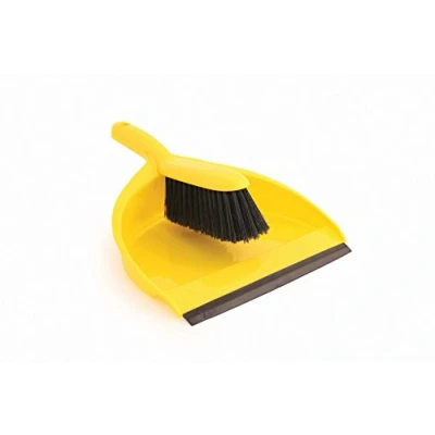 Imagen de Recogedor y cepillo suave Jantex cc930. Color del set: amarillo, 220 mm de ancho.