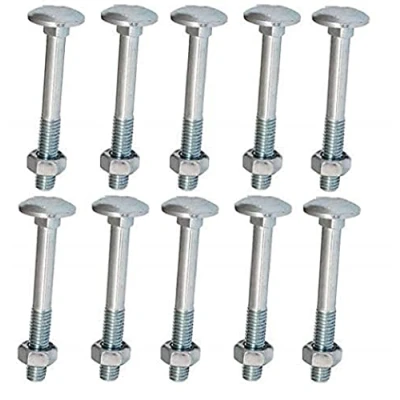 Imagen de Merriway bh04824 M6 x 75 mm transporte perno y tuerca ZP Plata (Pack de 10)