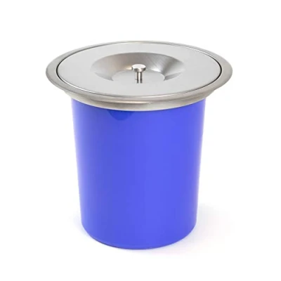 Imagen de EMUCA Cubo de Basura empotrable 5L, contenedor encimera con Tapa, Acero Inoxidable.